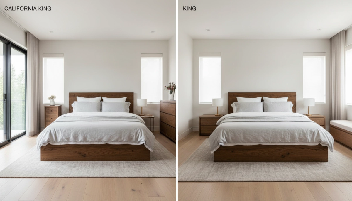California King vs King bedroom layout comparison