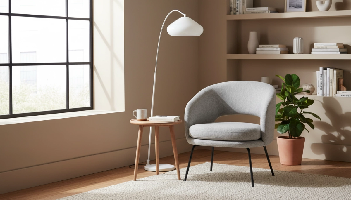 Reading chair for small spaces and corners