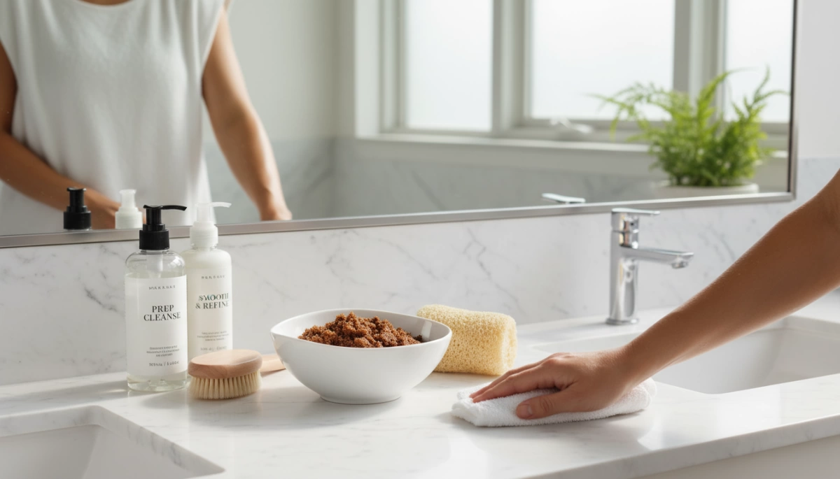 self tanner skin prep and exfoliation tips