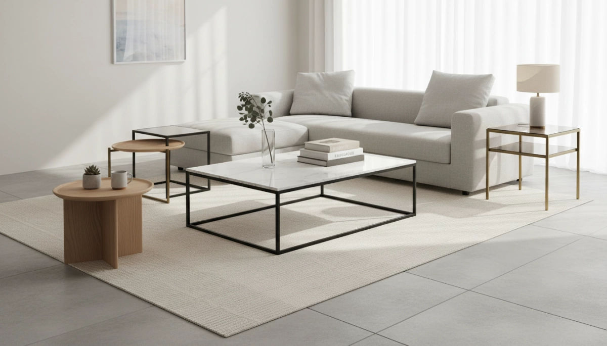styling side tables and coffee tables minimal decor