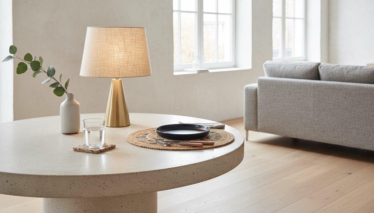 table and lamp texture mixing ideas